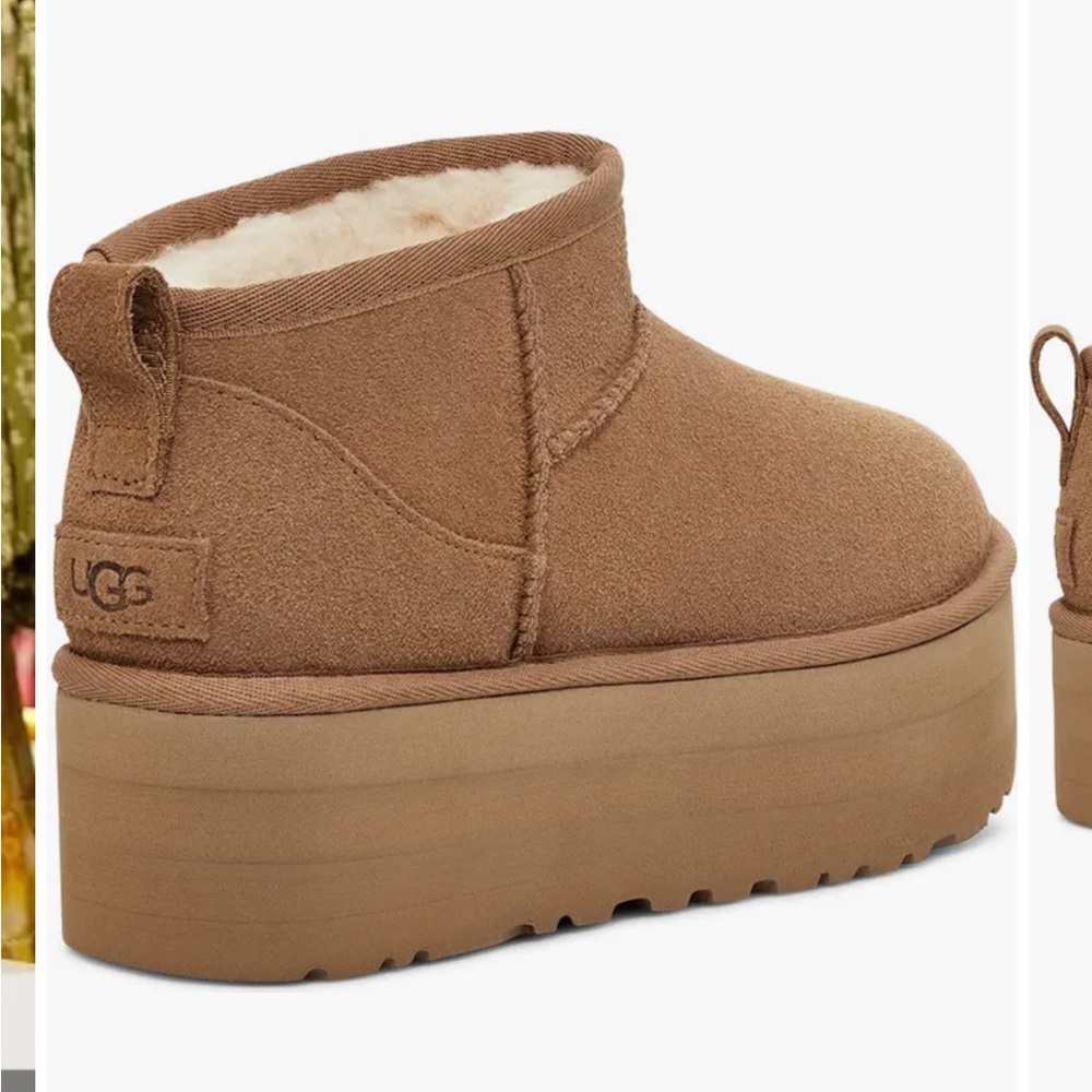 NEW UGG Women’s Classic Ultra Mini Platform Boots in Chestnut Brown size 7 - Picture 8 of 16
